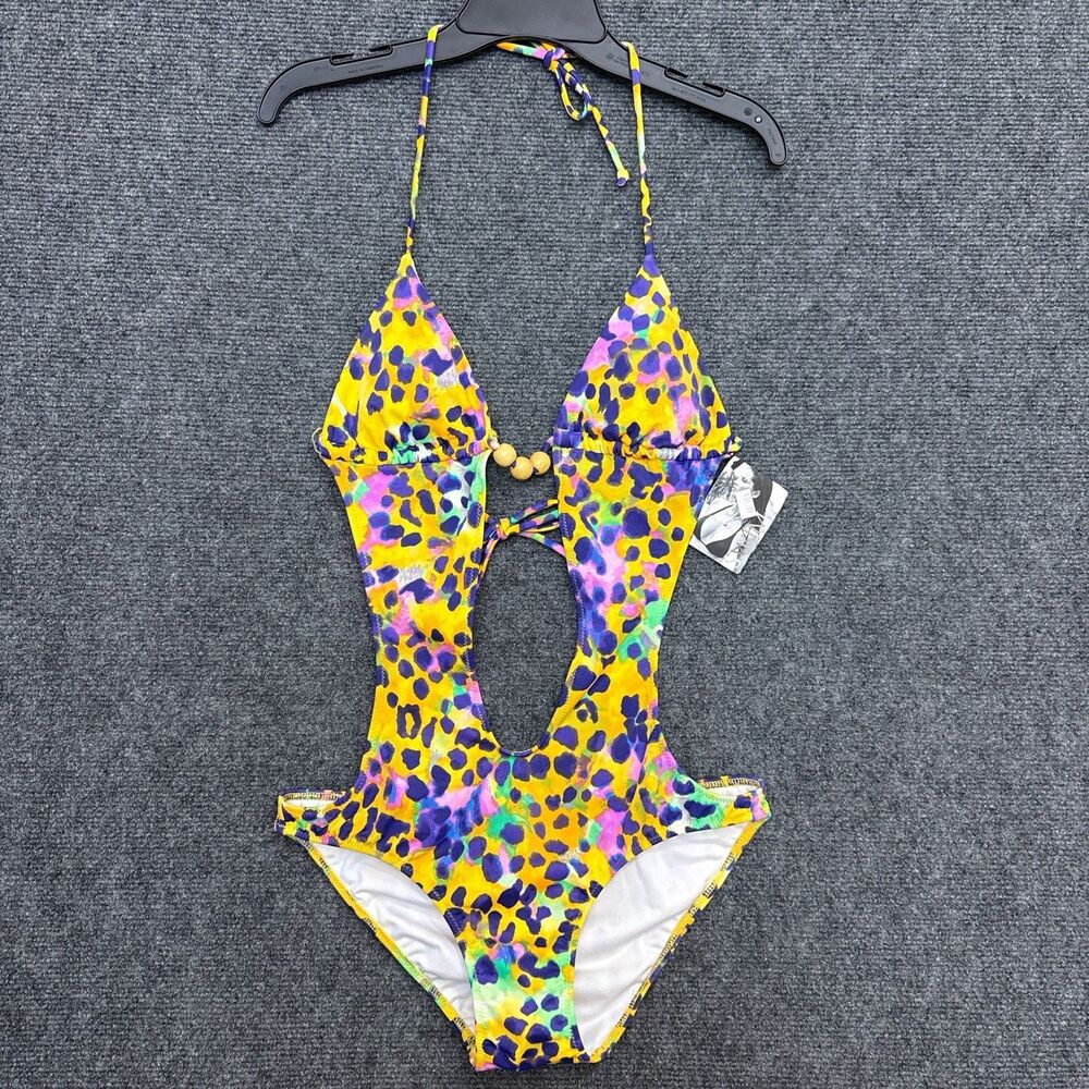 NWT Victoria's Secret Rare Monokini S Cutout Neon Animal Print Beach Vacation